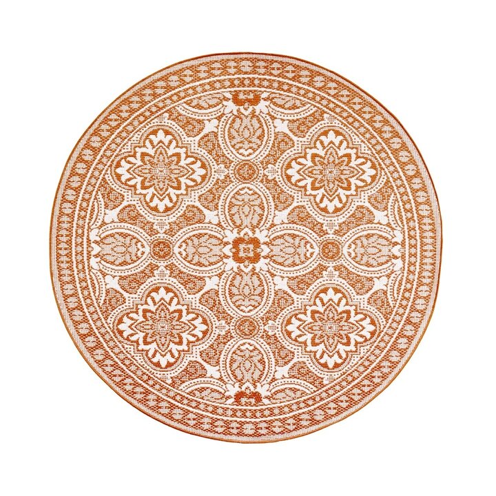 Tapis d'extérieur rond - Summer Oriental Terracotta - 1