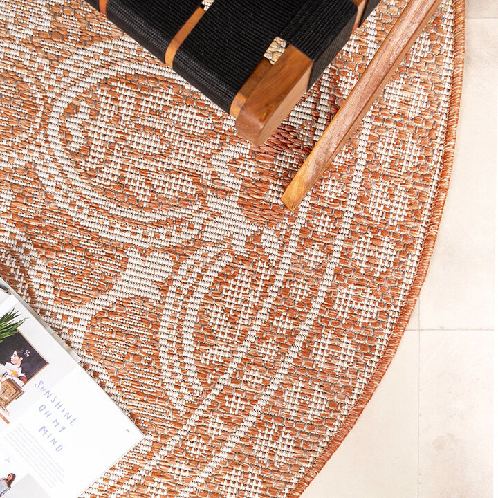 Tapis d'extérieur rond - Summer Oriental Terracotta - 4