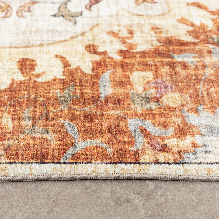 Tapis ovale à poils longs - Santo Mandala Terracotta - 5
