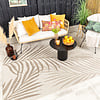 Tapis d'extérieur en jute - Nomad Leaves Crème - thumbnail 4