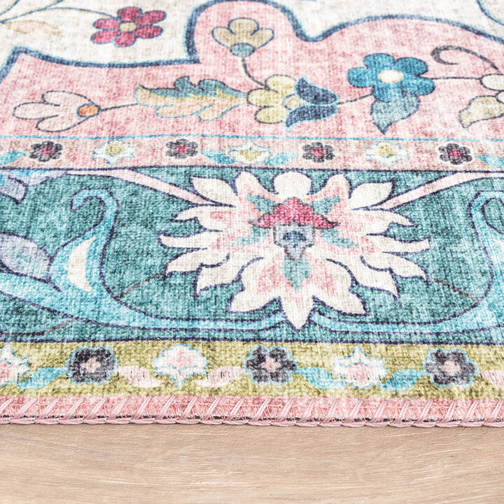 Tapis vintage - Lily Oriental Bleu/Rose - 4