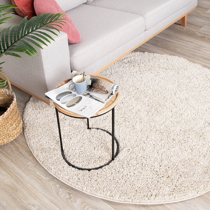 Tapis rond à poils longs - Lofty Crème/Blanc - 3