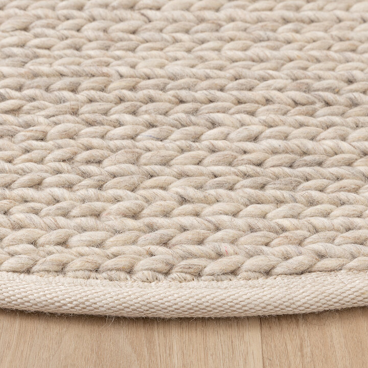 Tapis rond en laine - Twist Beige - 4