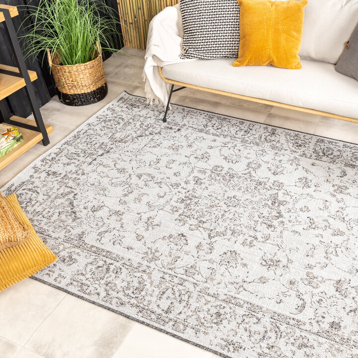 Tapis ovale à poils longs - Victoria Oriental Gris - 3