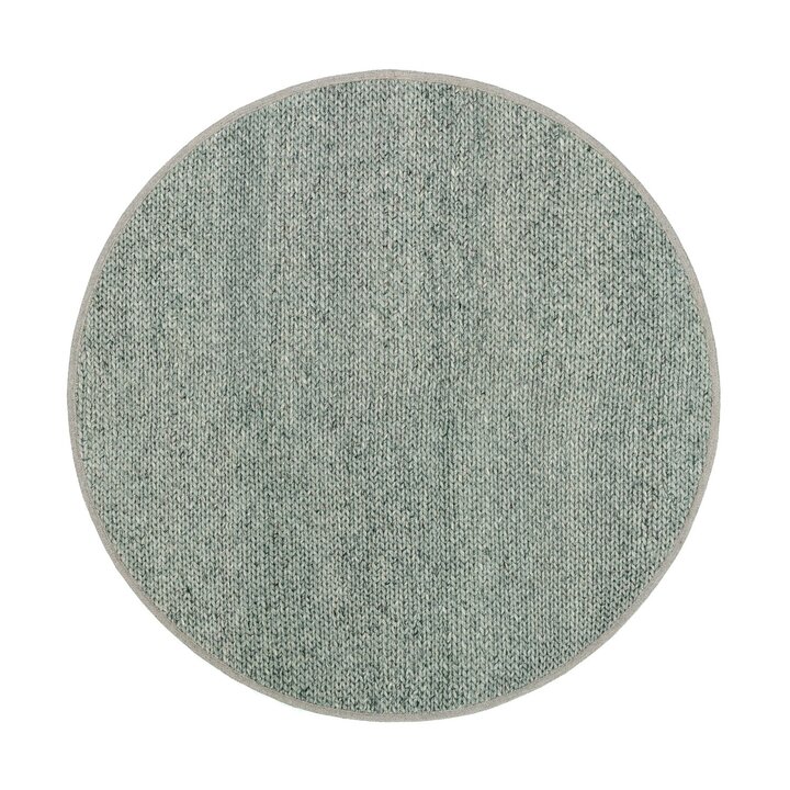 Tapis rond en laine - Twist Vert - 1