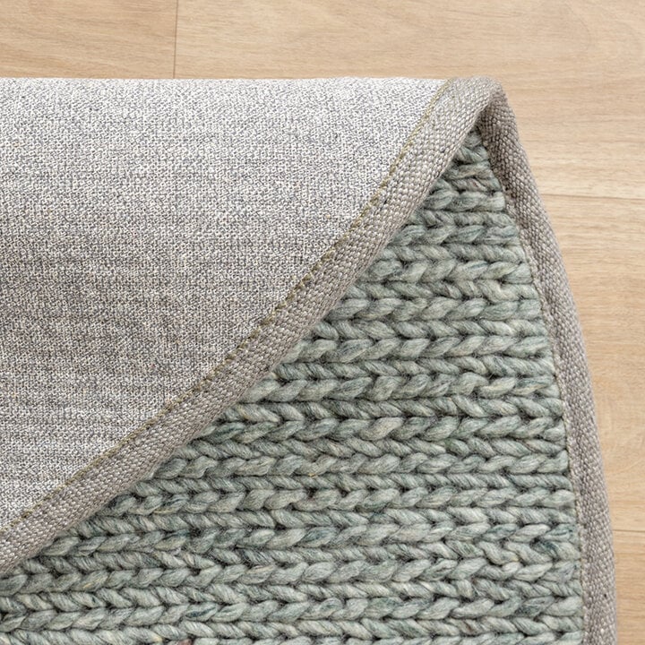 Tapis rond en laine - Twist Vert - 5