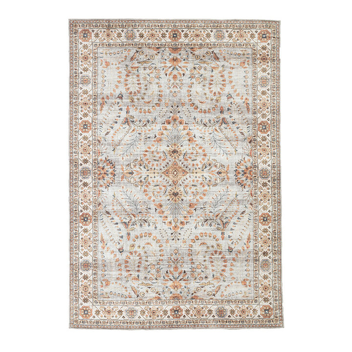 Tapis ovale à poils longs - Santo Flora Gris Clair - 1