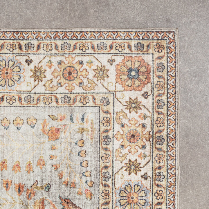 Tapis ovale à poils longs - Santo Flora Gris Clair - 4