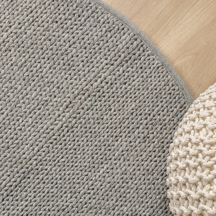 Tapis rond en laine - Twist Gris - 2