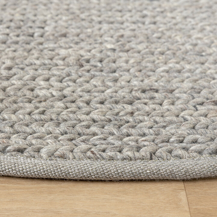 Tapis rond en laine - Twist Gris - 4