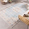 Tapis rond en jute d'extérieur - Kairo Medaillon Bleu Clair/Crème - thumbnail