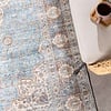 Tapis rond en jute d'extérieur - Kairo Medaillon Bleu Clair/Crème - thumbnail 3