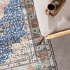 Tapis rond en jute d'extérieur - Kairo Medaillon Bleu Foncé/Terracotta - thumbnail 3