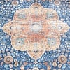 Tapis rond en jute d'extérieur - Kairo Medaillon Bleu Foncé/Terracotta - thumbnail 4