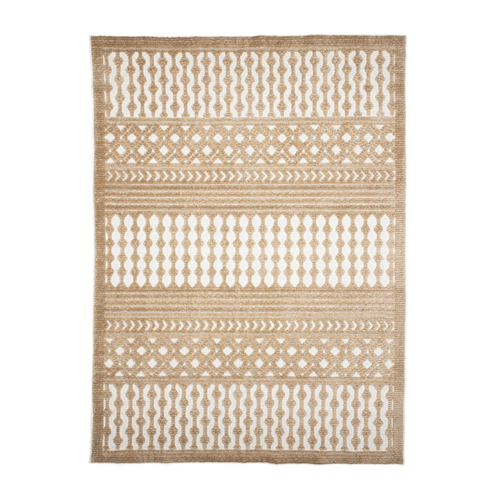Tapis lavable - Dunya Geo Beige/Blanc - 1
