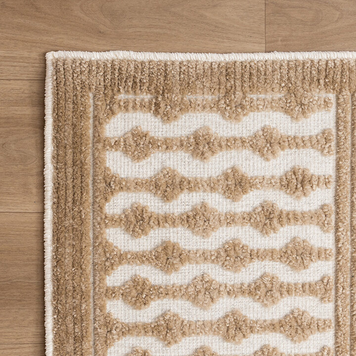 Tapis lavable - Dunya Geo Beige/Blanc - 4