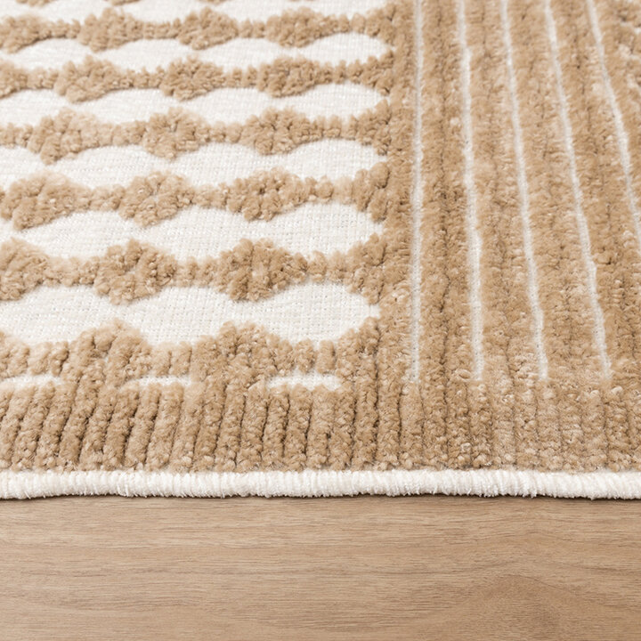 Tapis lavable - Dunya Geo Beige/Blanc - 5