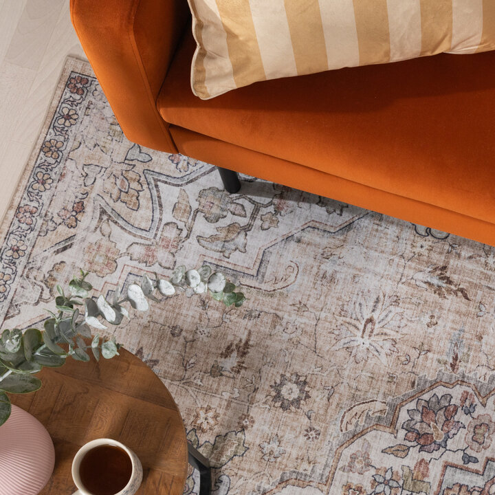Tapis en viscose - Leyla Medaillon Taupe - 3