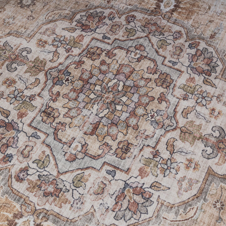 Tapis en viscose - Leyla Medaillon Taupe - 4