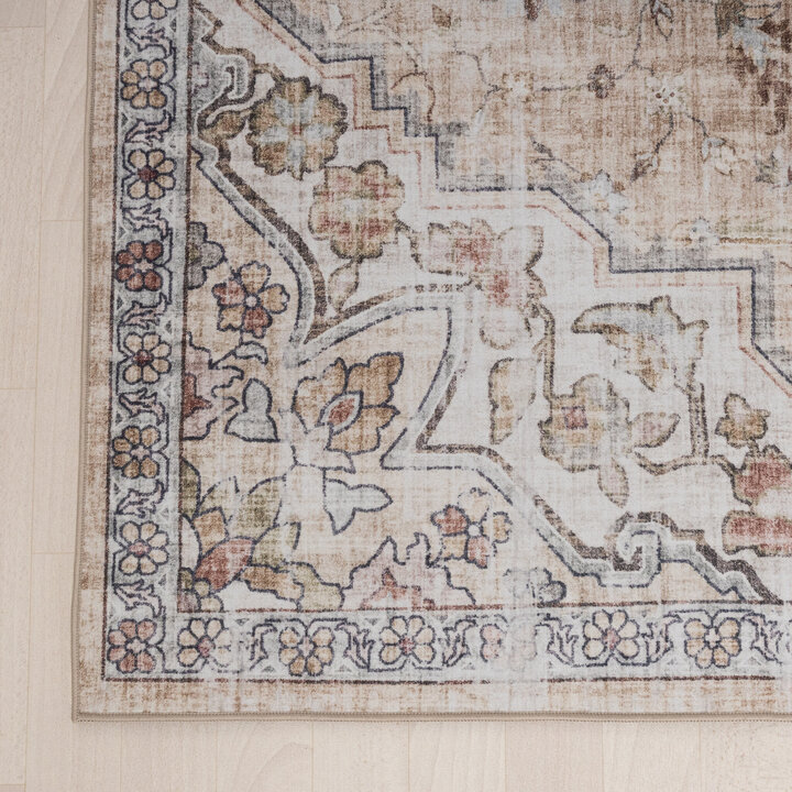 Tapis en viscose - Leyla Medaillon Taupe - 5