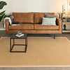Tapis doux à poils courts - Tulum Border Beige - thumbnail 1