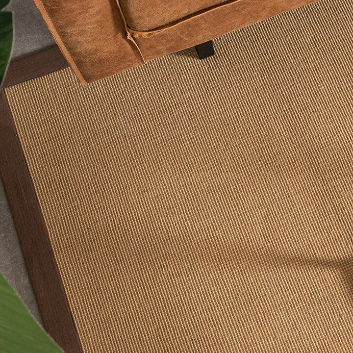 Tapis doux à poils courts - Tulum Border Marron - 2