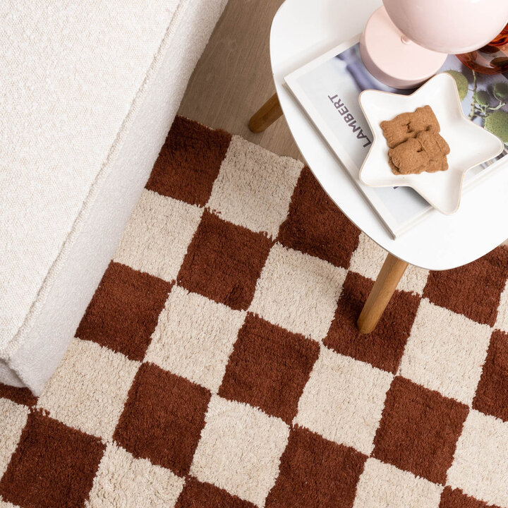 Tapis en coton - Gambit Marron/Blanc - 3