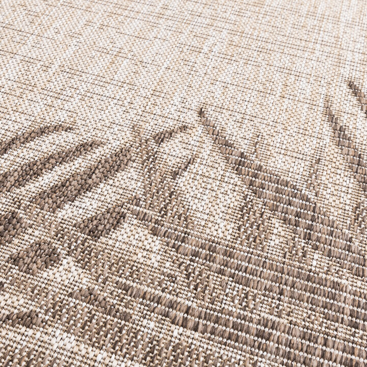 Tapis rond d'extérieur vintage - Tiga Edge Taupe - 3