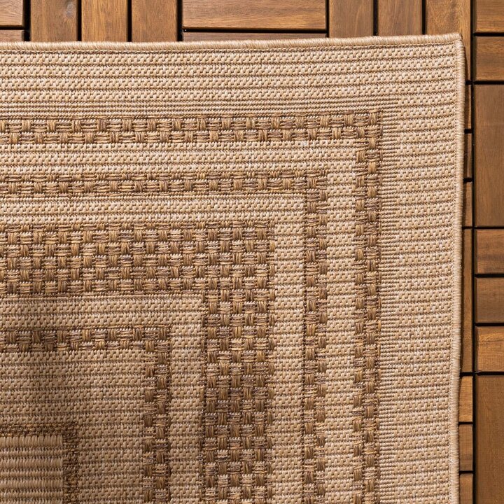 Tapis d'extérieur en jute - Mavi Border Crème/Marron - 4
