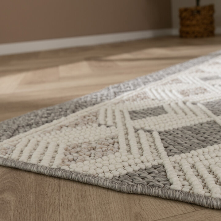 Tapis d'extérieur abstrait - Lorre Blocks Crème/Anthracite - 5