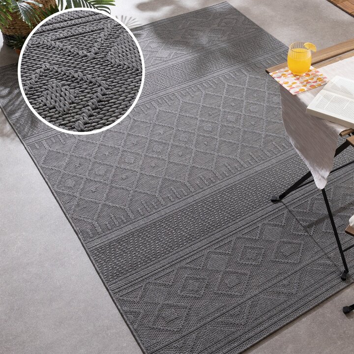 Tapis en sisal - Dunes Geo Anthracite
