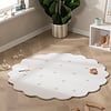 Tapis rond en jute pour l'extérieur - Cloudy Stippen Blanc - thumbnail