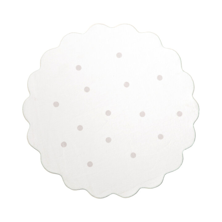 Tapis rond en jute pour l'extérieur - Cloudy Stippen Blanc - 1