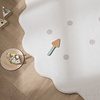 Tapis rond en jute pour l'extérieur - Cloudy Stippen Blanc - thumbnail 2