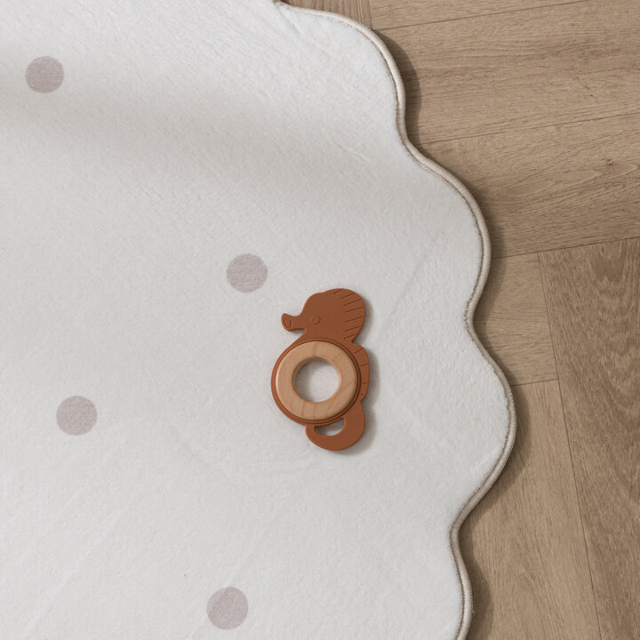 Tapis rond en jute pour l'extérieur - Cloudy Stippen Blanc - 4