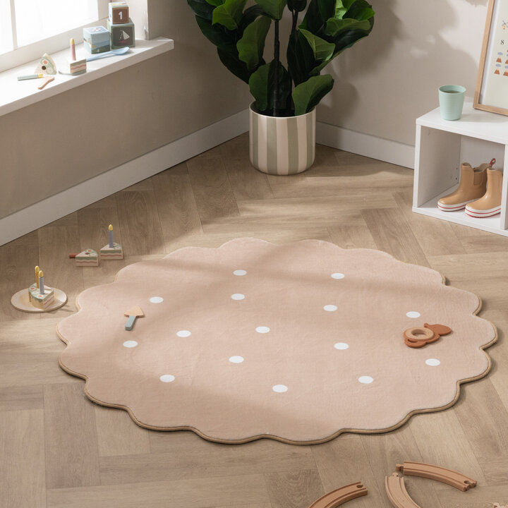 Tapis rond en jute pour l'extérieur - Cloudy Stippen Beige - 2