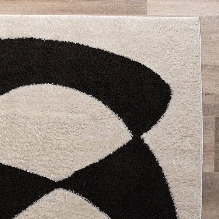 Tapis d'extérieur - Yori Abstract Crème/Noir - 5