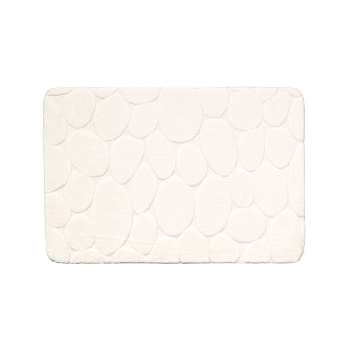 Tapis d'extérieur rond à fleurs - Cassie Pebbles Blanc