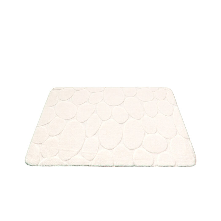Tapis d'extérieur rond à fleurs - Cassie Pebbles Blanc - 1