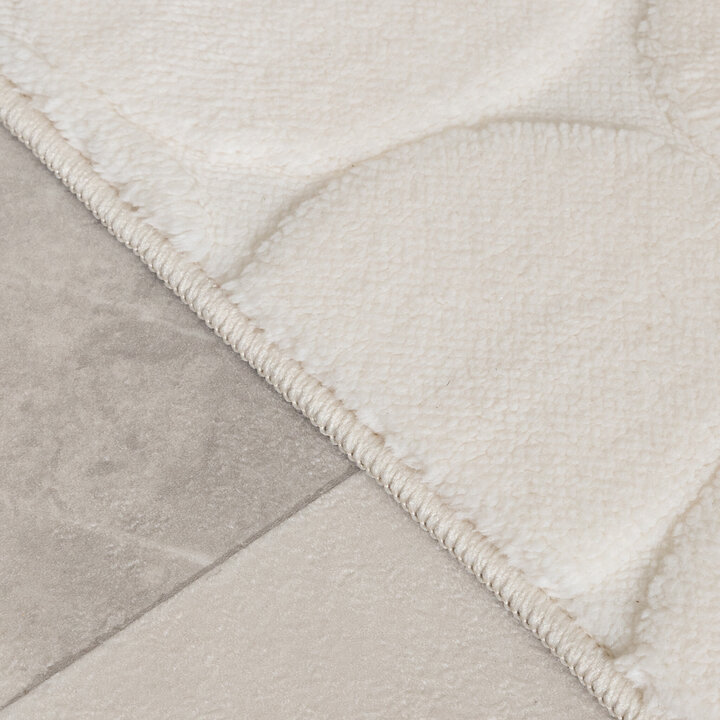 Tapis d'extérieur rond à fleurs - Cassie Pebbles Blanc - 4