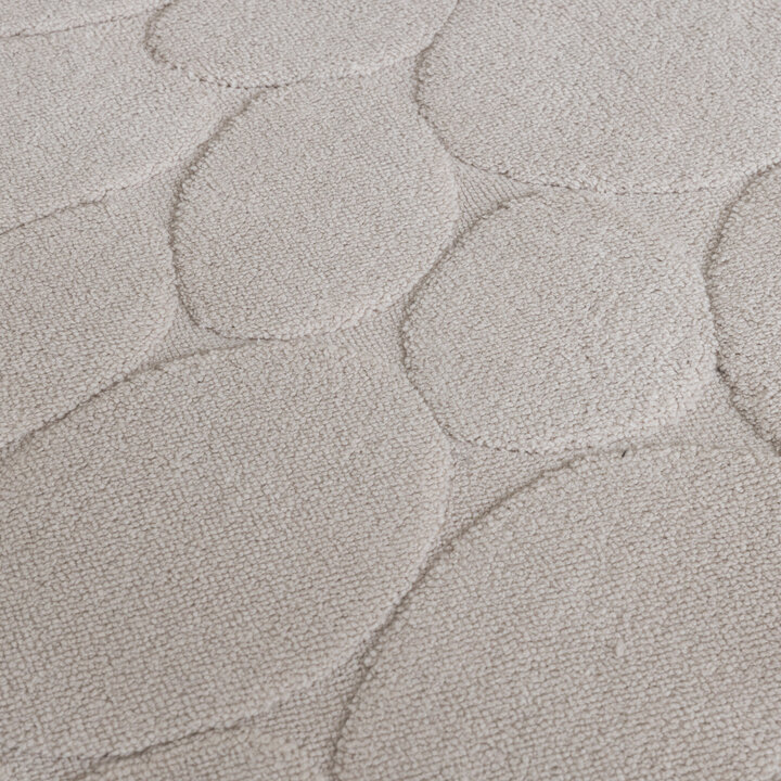Tapis d'extérieur rond à fleurs - Cassie Pebbles Taupe - 2