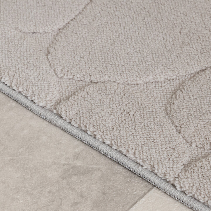 Tapis d'extérieur rond à fleurs - Cassie Pebbles Taupe - 4