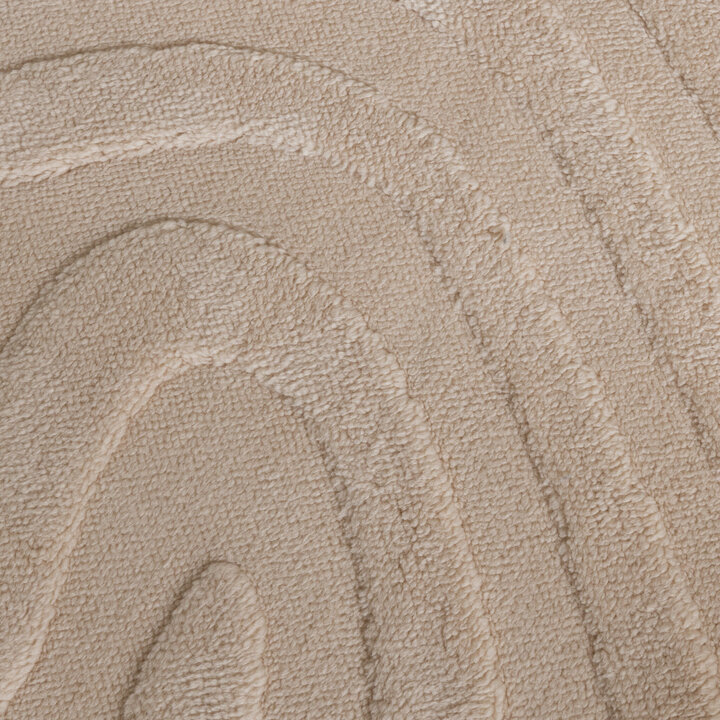 Tapis d'extérieur rond à fleurs - Cassie Shapes Beige - 2