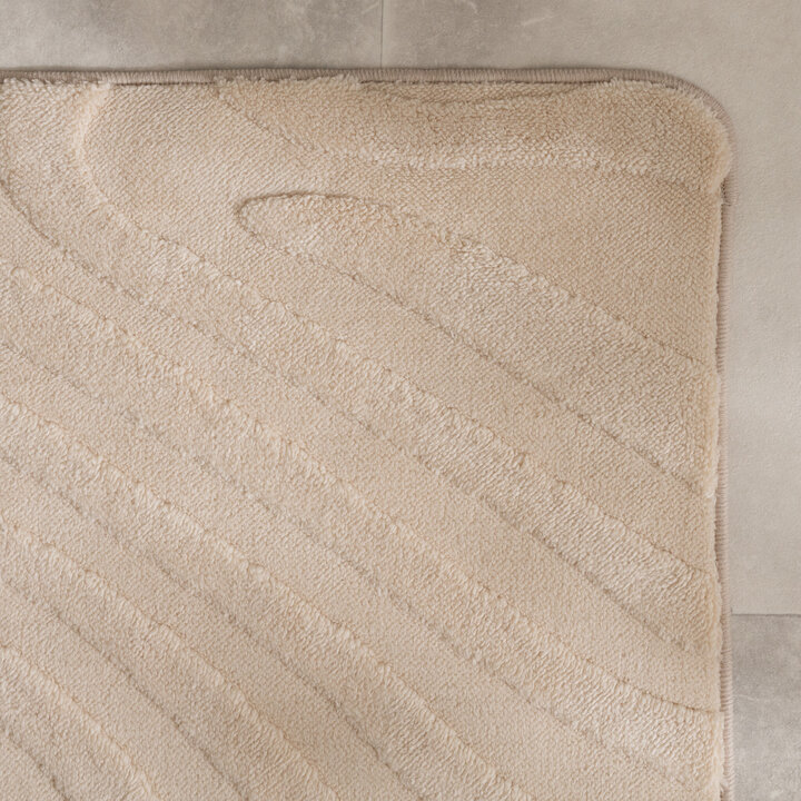Tapis d'extérieur rond à fleurs - Cassie Shapes Beige - 3