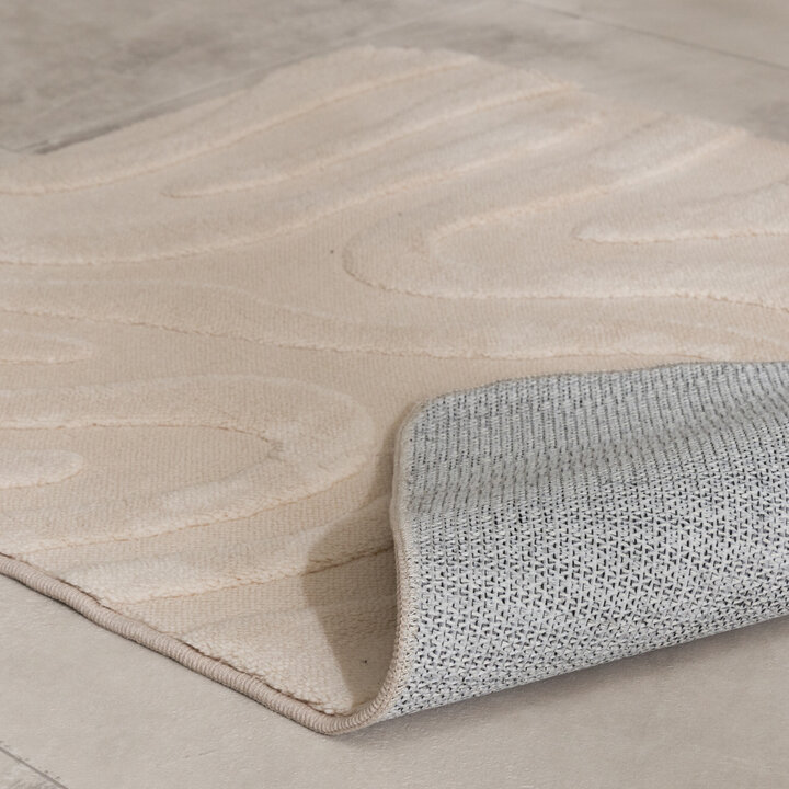 Tapis d'extérieur rond à fleurs - Cassie Shapes Beige - 5