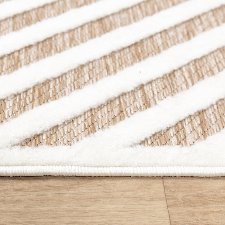 Tapis persan - Nori Lines Blanc/Taupe - 5