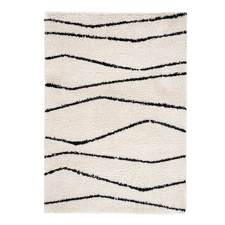 Tapis à poils longs - Grand Wire Crème/Noir - 1