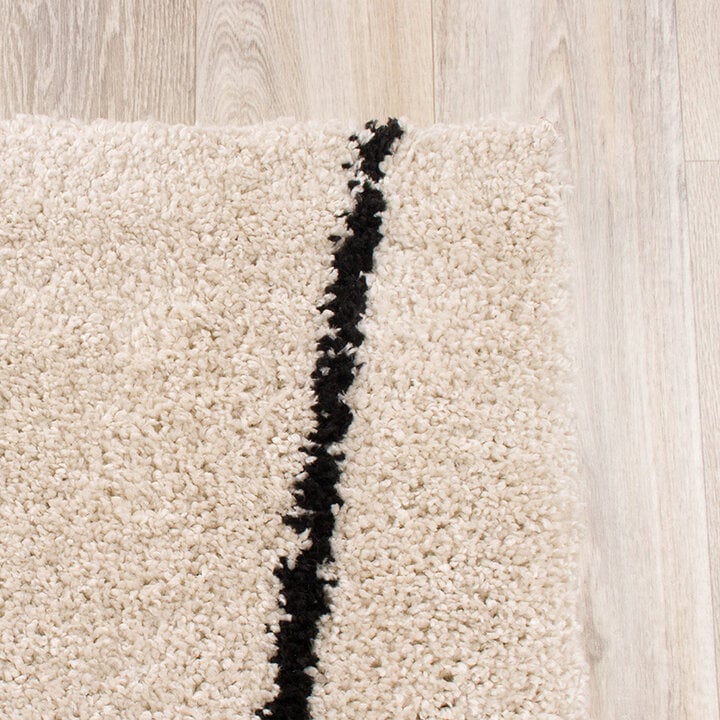 Tapis à poils longs - Grand Wire Crème/Noir - 6