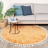 Tapis rond à poils longs - Lofty Fringe Jaune - thumbnail