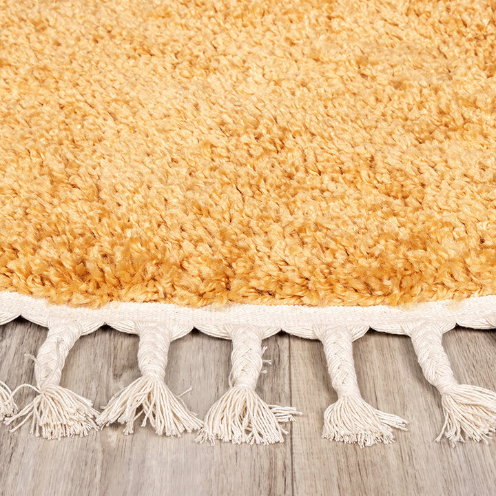 Tapis rond à poils longs - Lofty Fringe Jaune - 6
